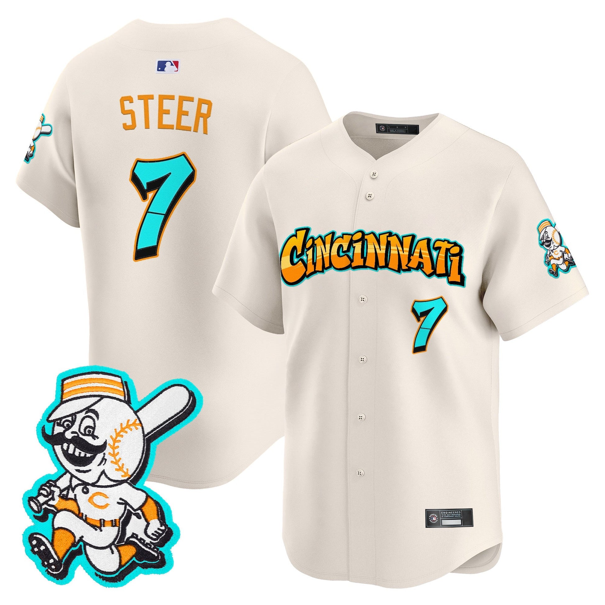 Men's Cincinnati Reds 'Graffiti Queen City Edition' Vapor Premier Limited Jersey - All Stitched