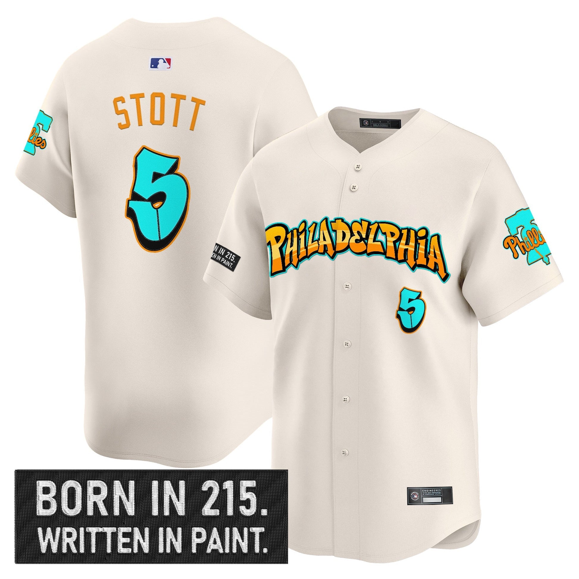 Men's Philadelphia Phillies 'Graffiti Broad Street Edition 'Vapor Premier Limited Jersey V2 - All Stitched