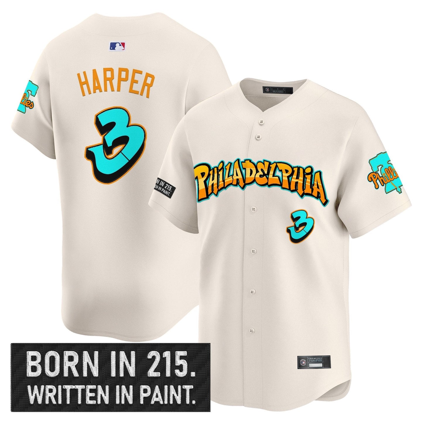 Men's Philadelphia Phillies 'Graffiti Broad Street Edition 'Vapor Premier Limited Jersey V2 - All Stitched