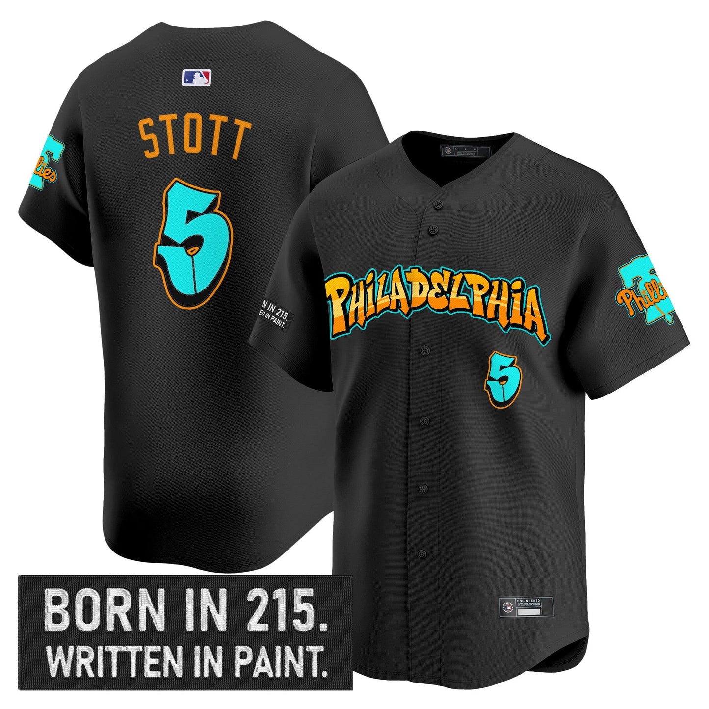 Men's Philadelphia Phillies 'Graffiti Broad Street Edition 'Vapor Premier Limited Jersey V2 - All Stitched