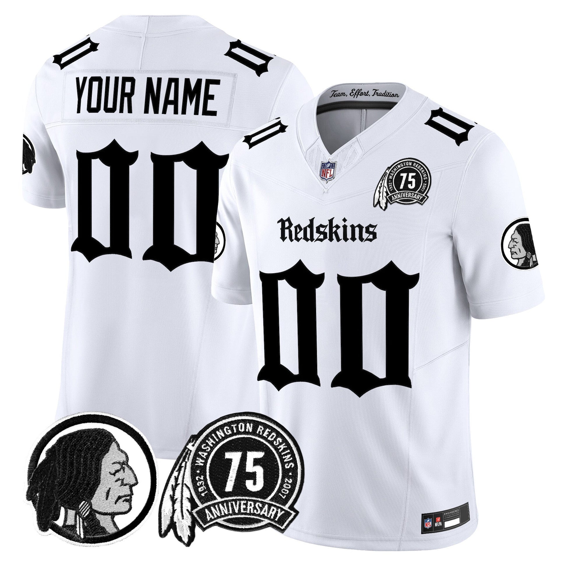 Washington Redskins 'Gothic Capital Edition' Vapor Limited Custom Jersey - All Stitched