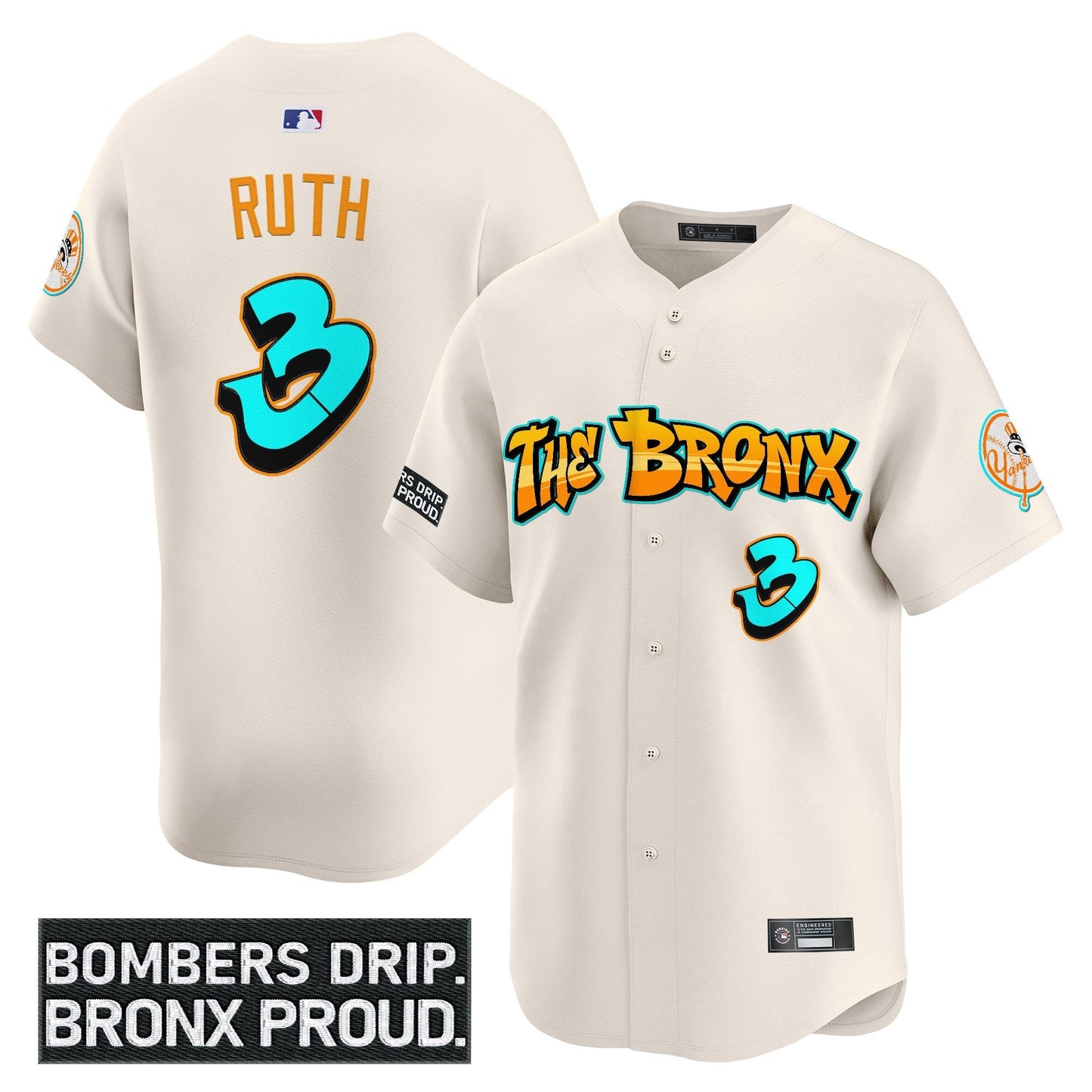 Men's Yankees 'Graffiti Bronx Bombers Edition' Vapor Premier Limited Jersey - All Stitched
