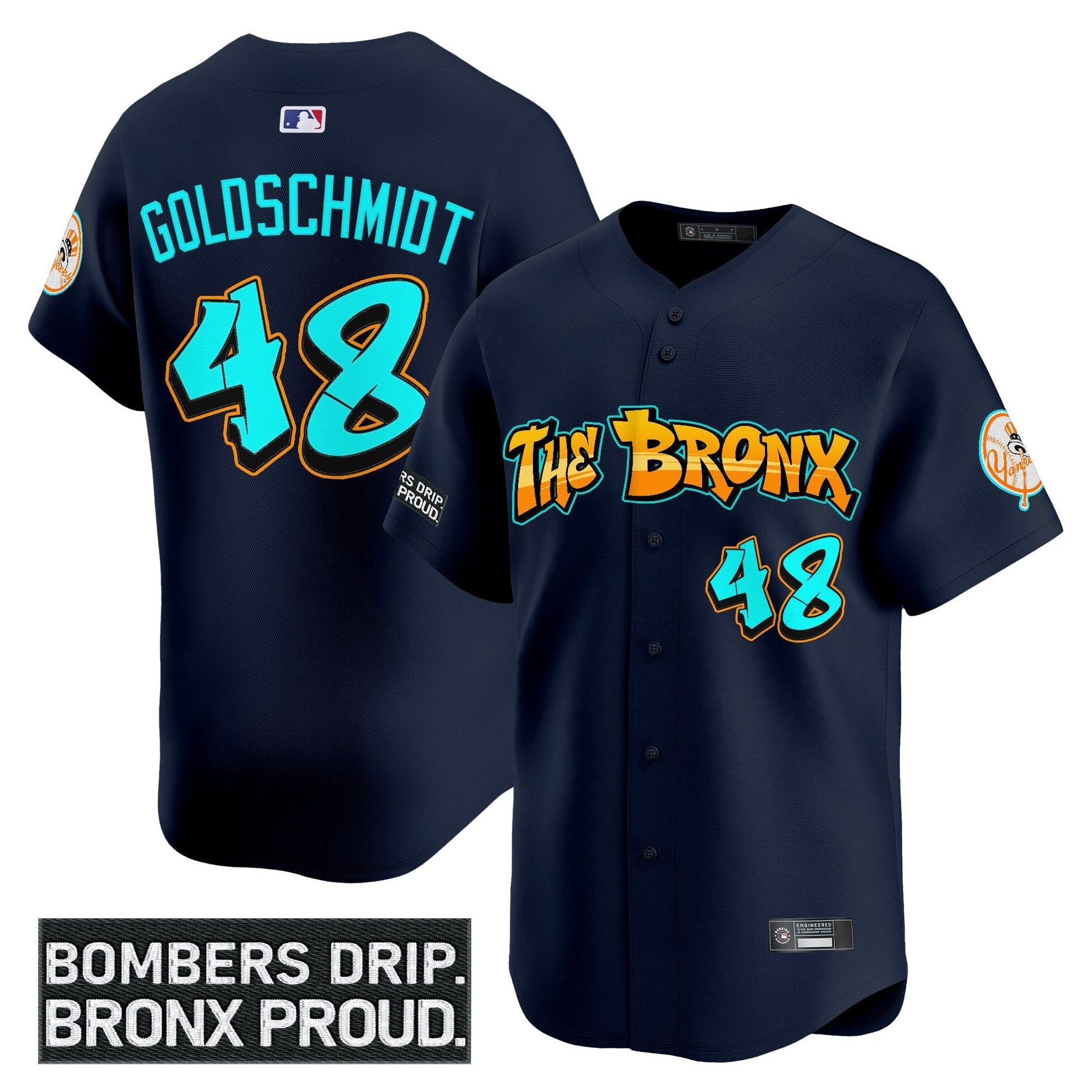 Men's Yankees 'Graffiti Bronx Bombers Edition' Vapor Premier Limited Jersey - All Stitched