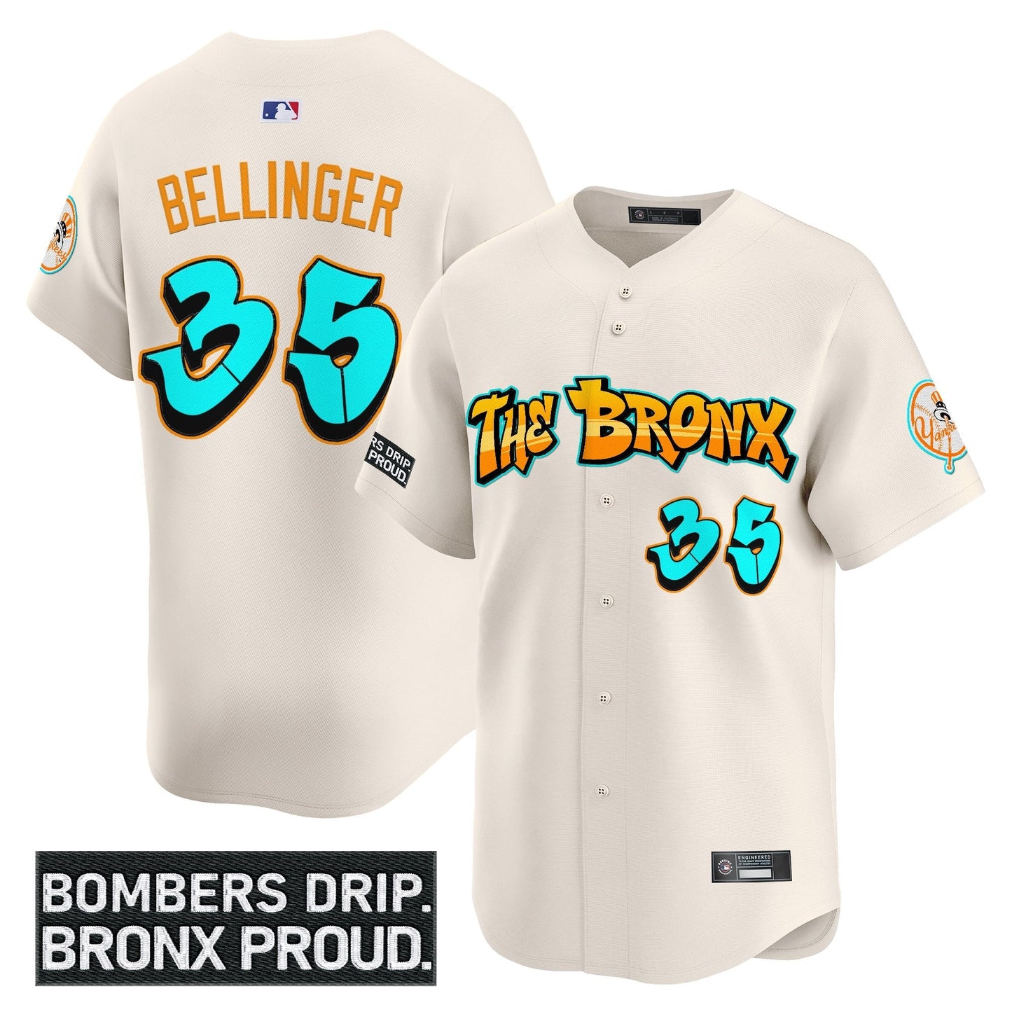 Men's Yankees 'Graffiti Bronx Bombers Edition' Vapor Premier Limited Jersey - All Stitched