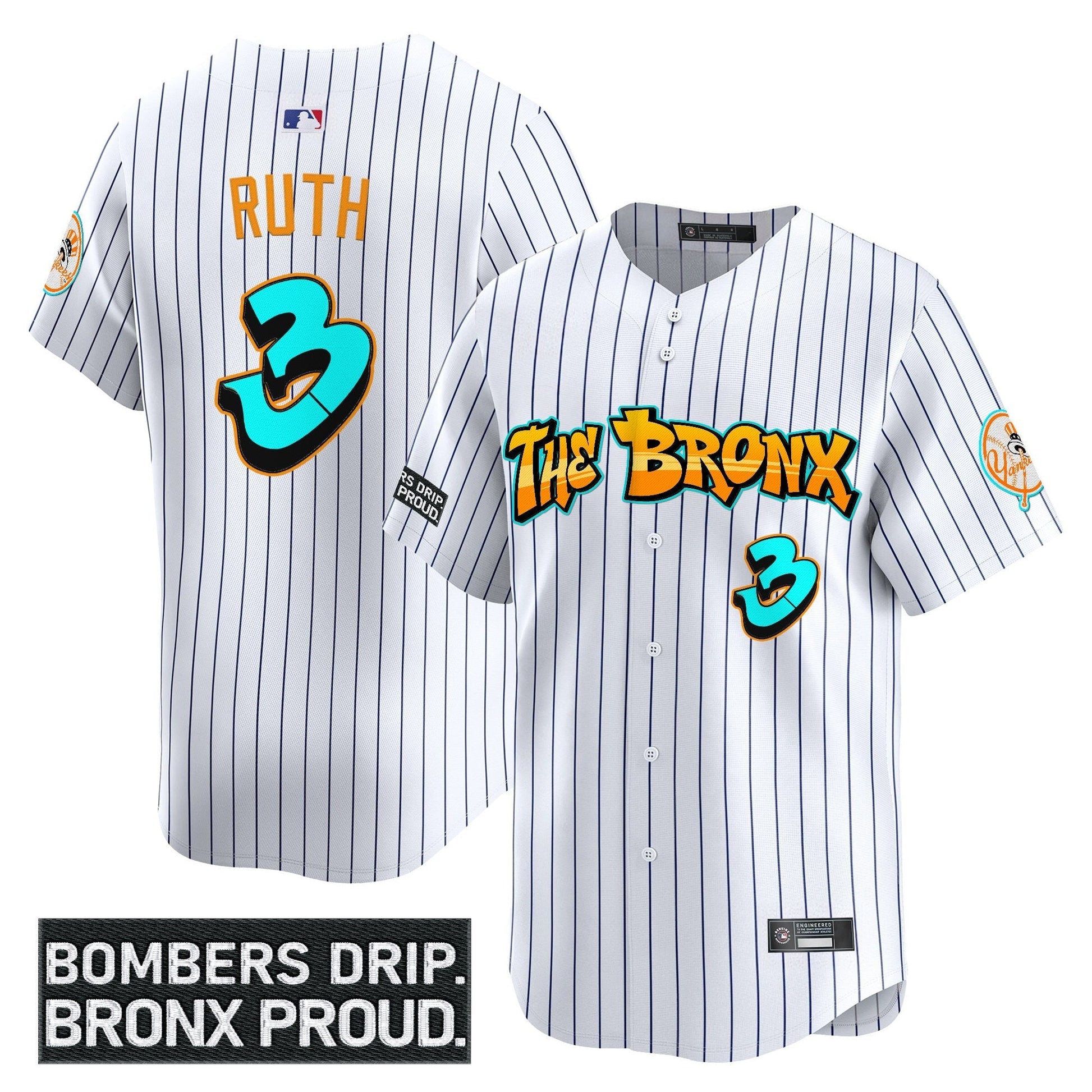 Men's Yankees 'Graffiti Bronx Bombers Edition' Vapor Premier Limited Jersey - All Stitched