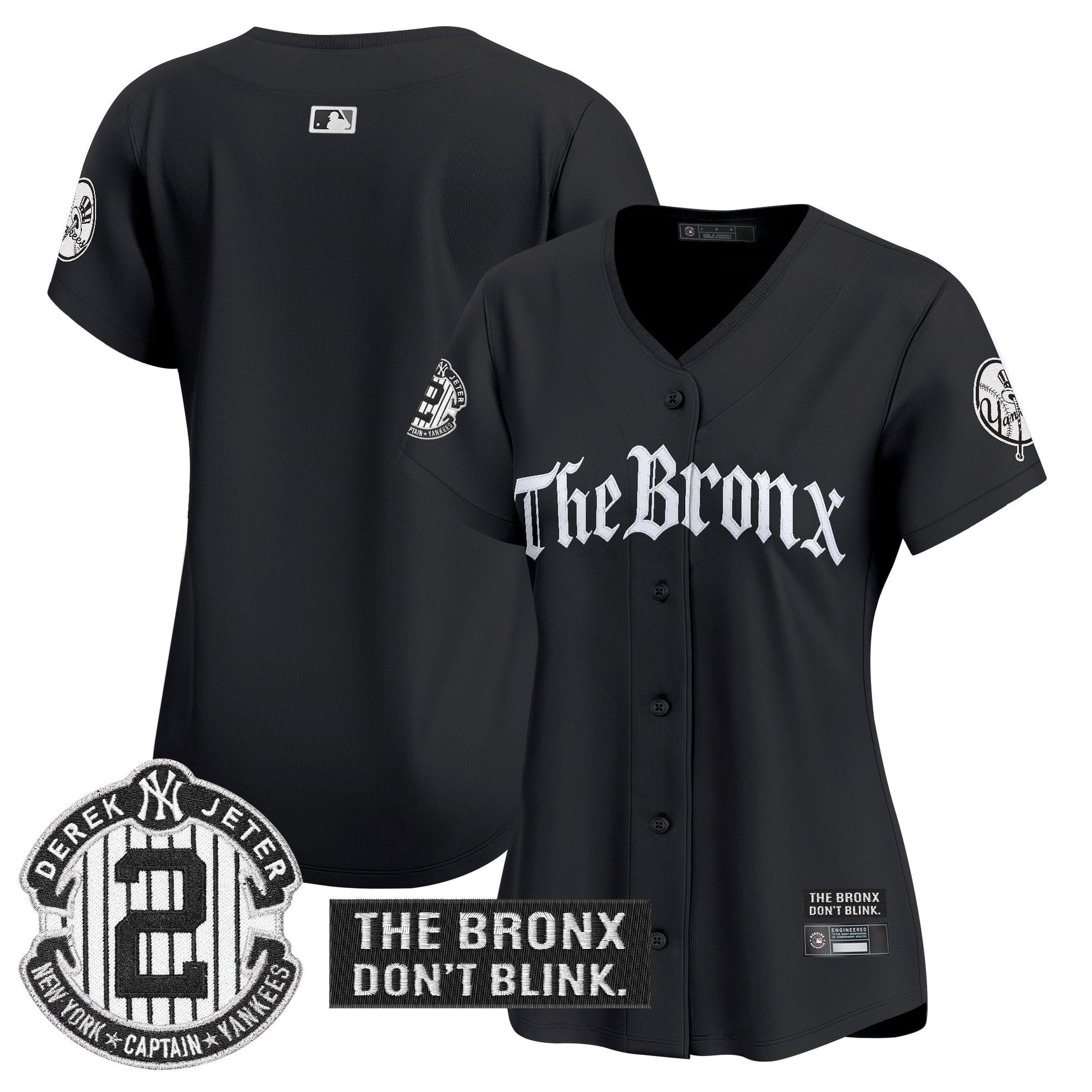 Women's Yankees 'The Bronx - Gothic Ink Drop Edition' Vapor Premier Limited Jersey - All Stitched