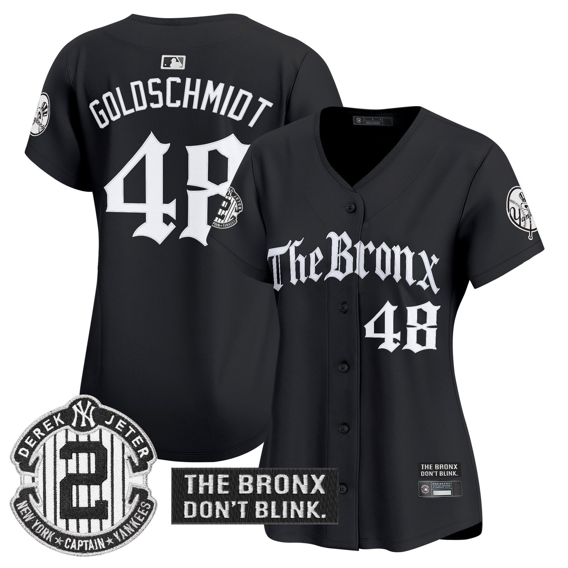 Women's Yankees 'The Bronx - Gothic Ink Drop Edition' Vapor Premier Limited Jersey - All Stitched