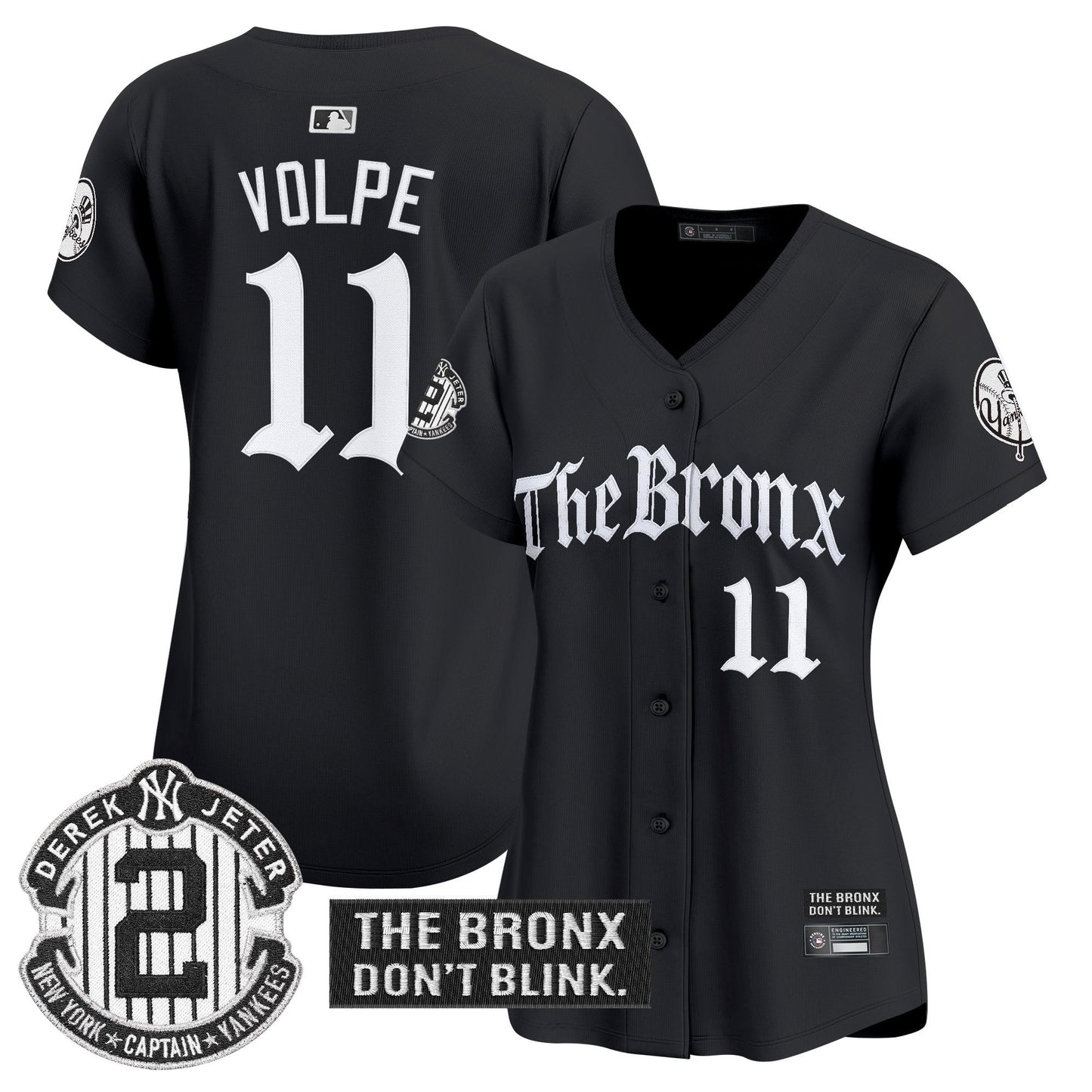Women's Yankees 'The Bronx - Gothic Ink Drop Edition' Vapor Premier Limited Jersey - All Stitched