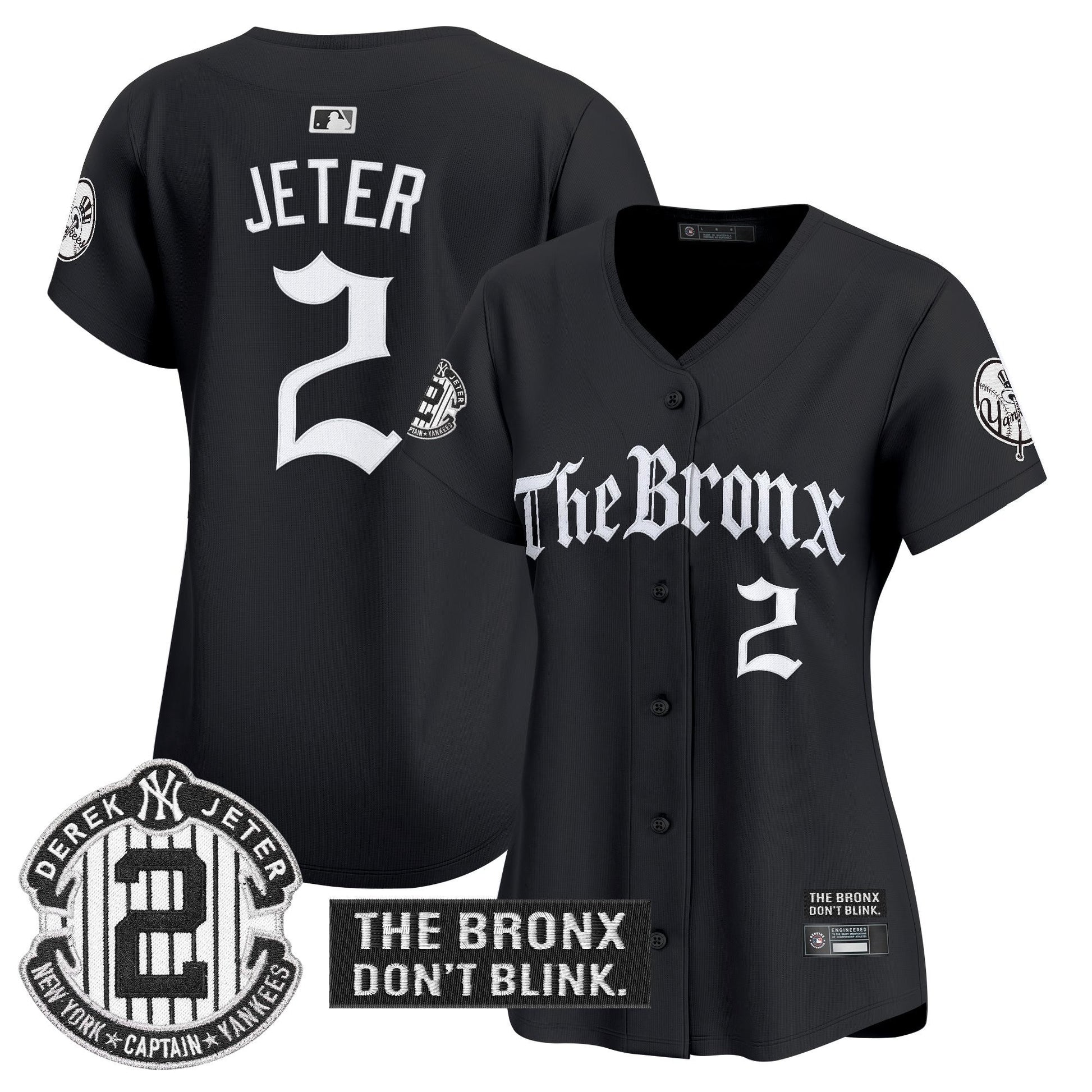 Women's Yankees 'The Bronx - Gothic Ink Drop Edition' Vapor Premier Limited Jersey - All Stitched