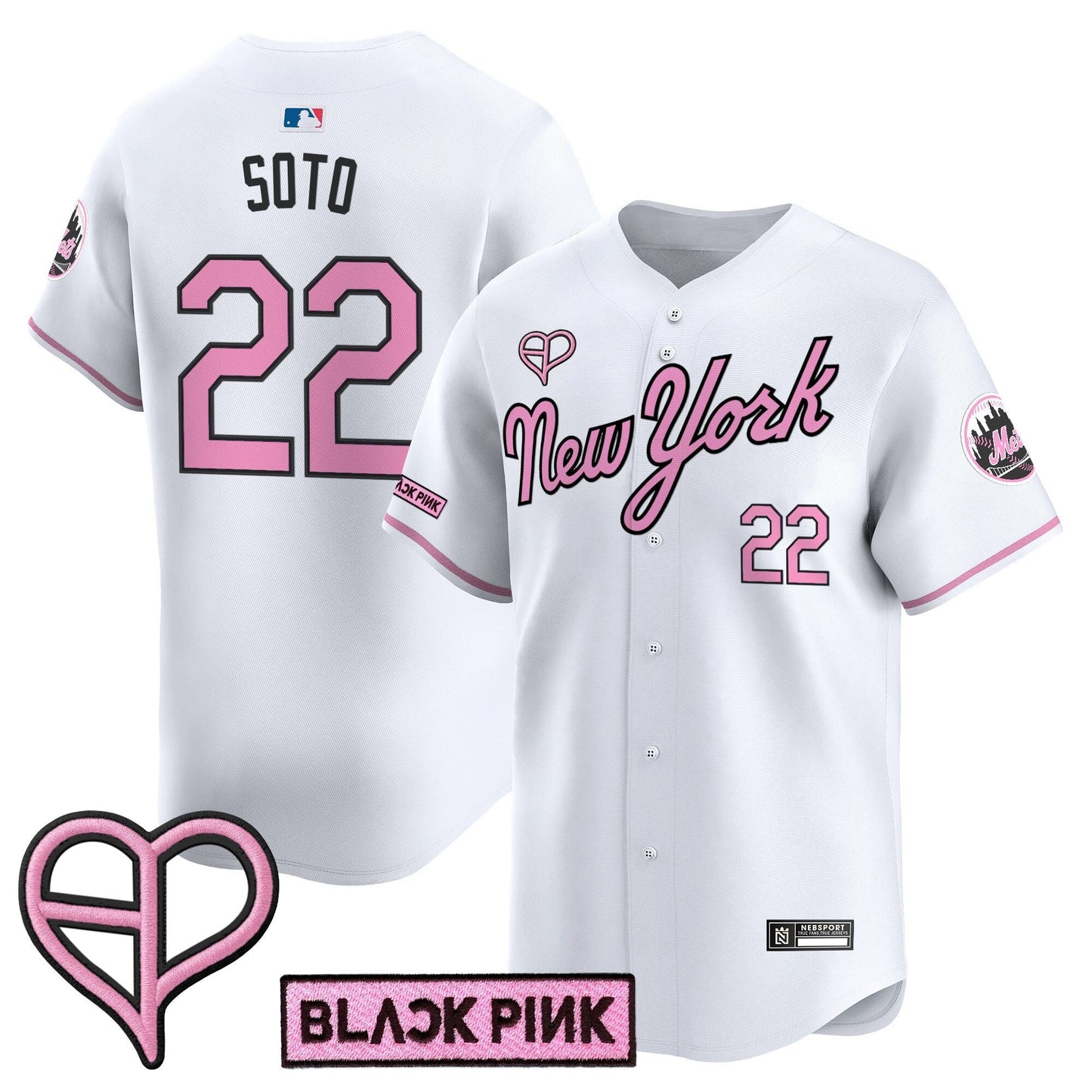 Unisex New York Mets x BLACKPINK 2025 Vapor Premier Limited Jersey - All Stitched