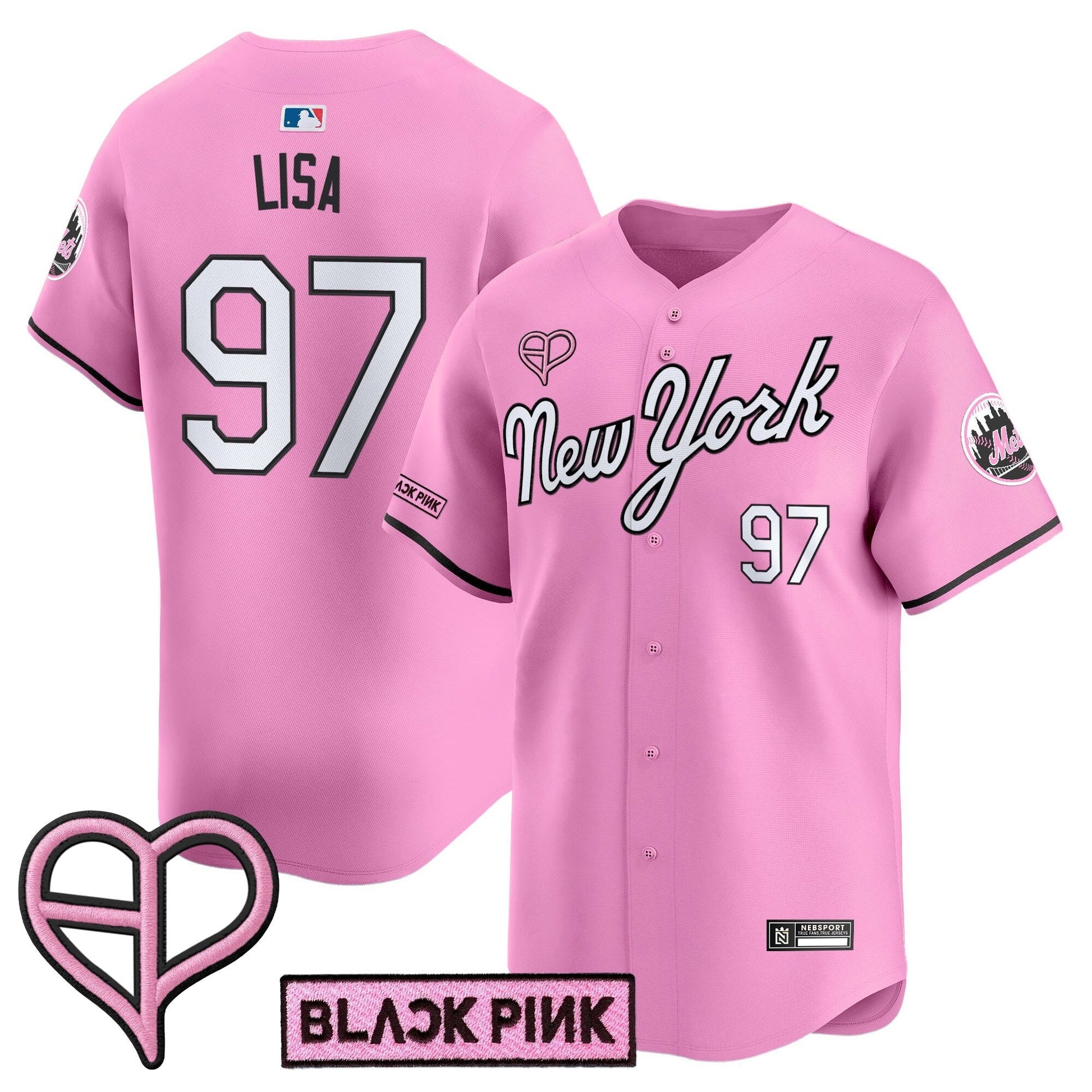 Unisex New York Mets x BLACKPINK 2025 Vapor Premier Limited Jersey - All Stitched