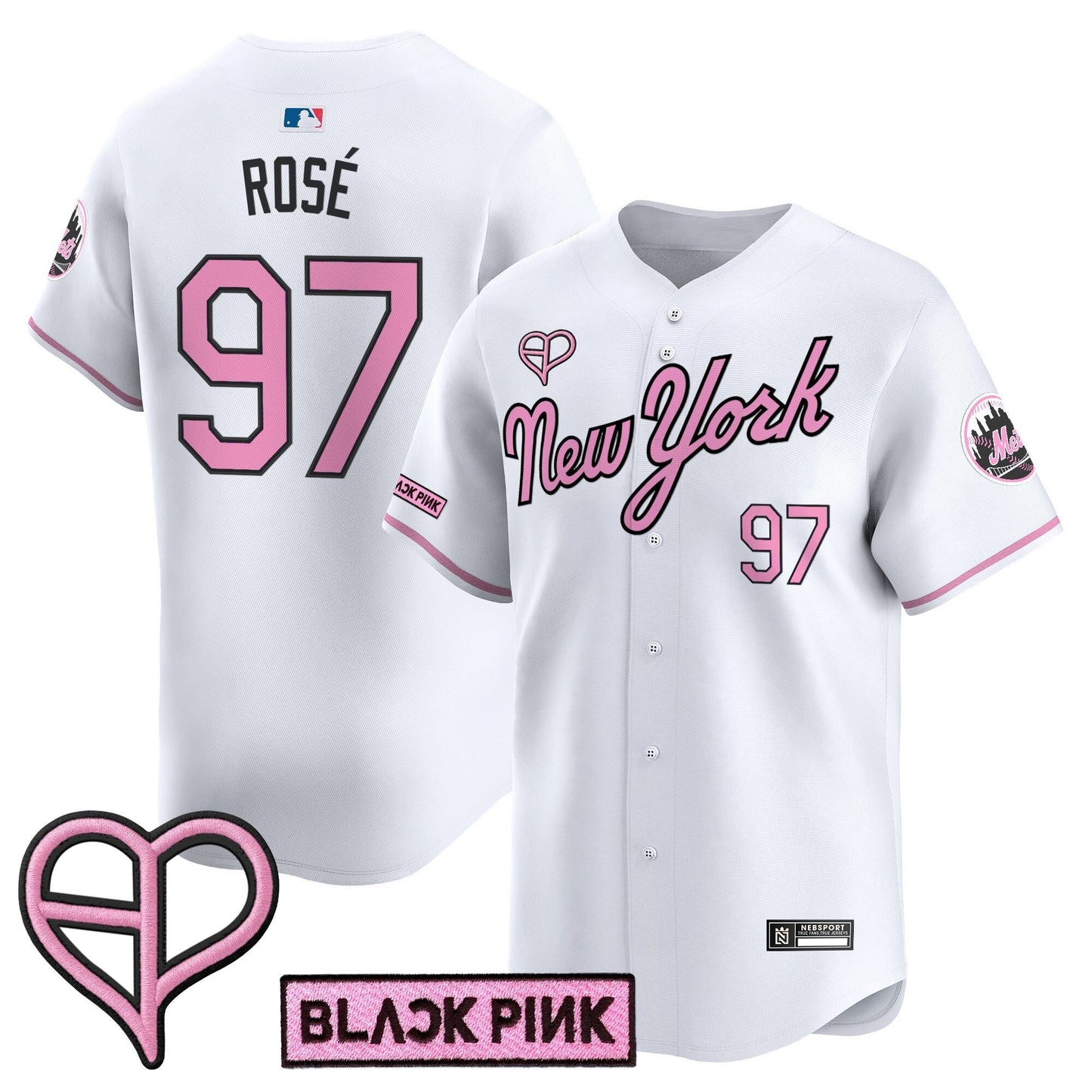 Unisex New York Mets x BLACKPINK 2025 Vapor Premier Limited Jersey - All Stitched