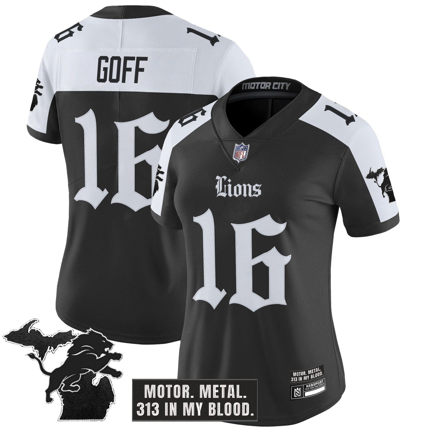 Women's Detroit Lions 'Gothic Motor Grit Edition' Vapor Limited Jersey - All Stitched