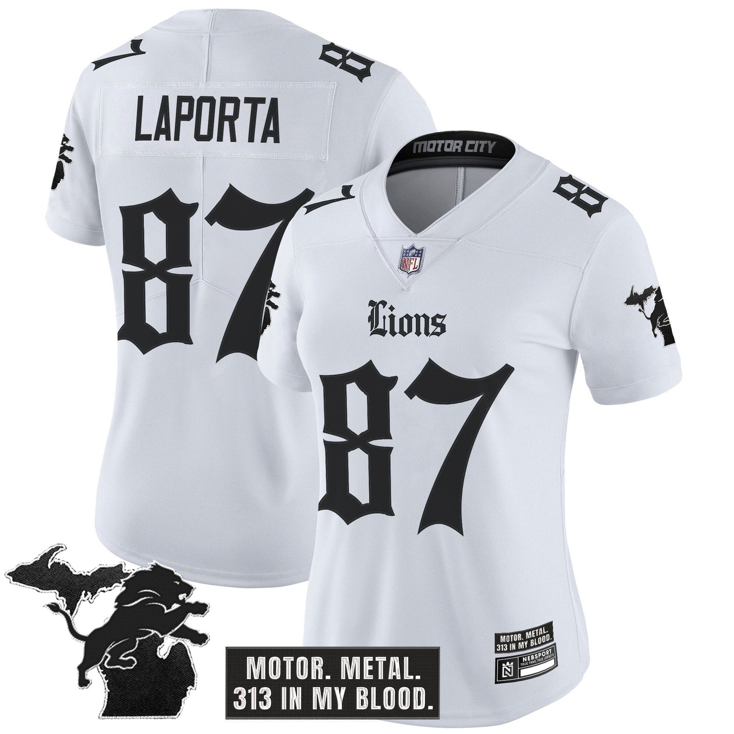 Women's Detroit Lions 'Gothic Motor Grit Edition' Vapor Limited Jersey - All Stitched