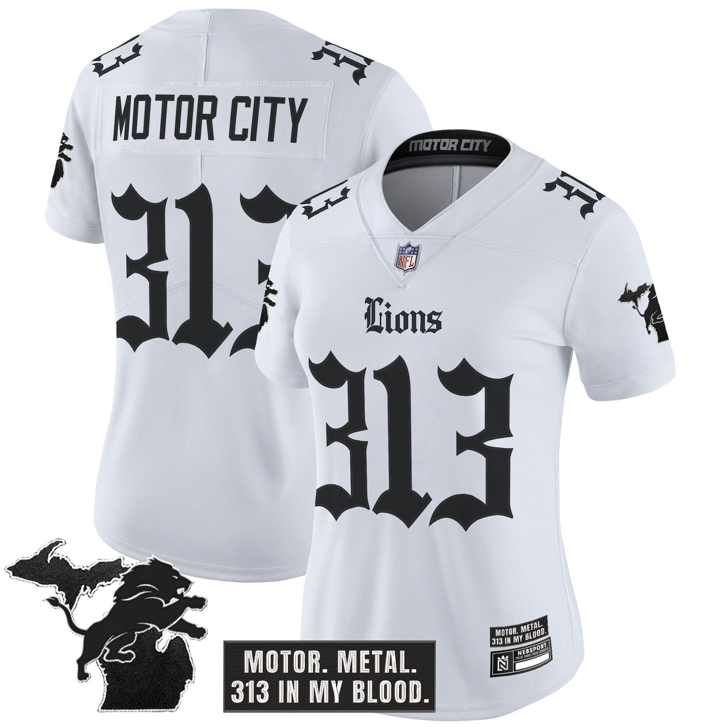 Women's Detroit Lions 'Gothic Motor Grit Edition' Vapor Limited Jersey - All Stitched