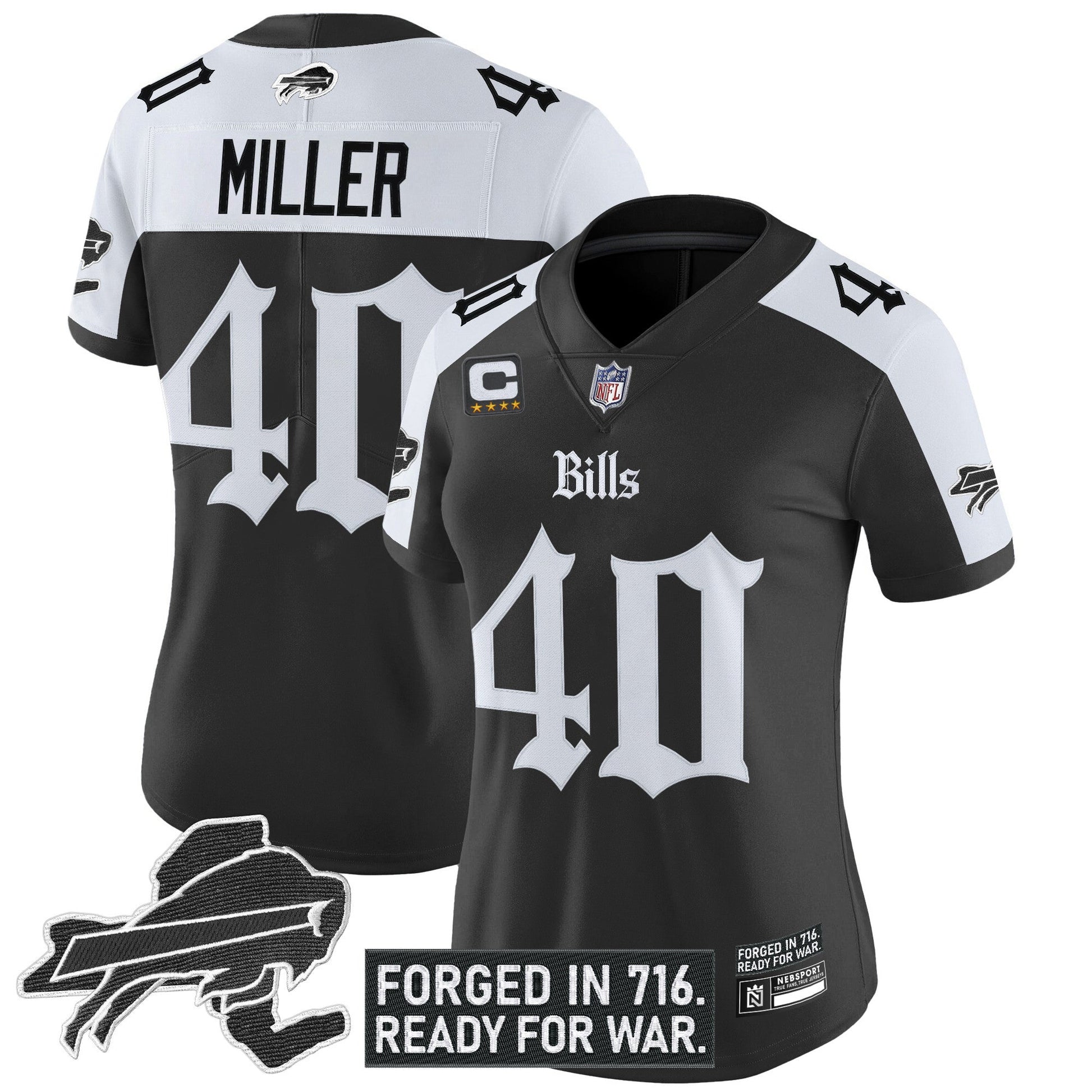 Women's Buffalo Bills 'Gothic Cold Front Edition' Vapor Limited Jersey - All Stitched