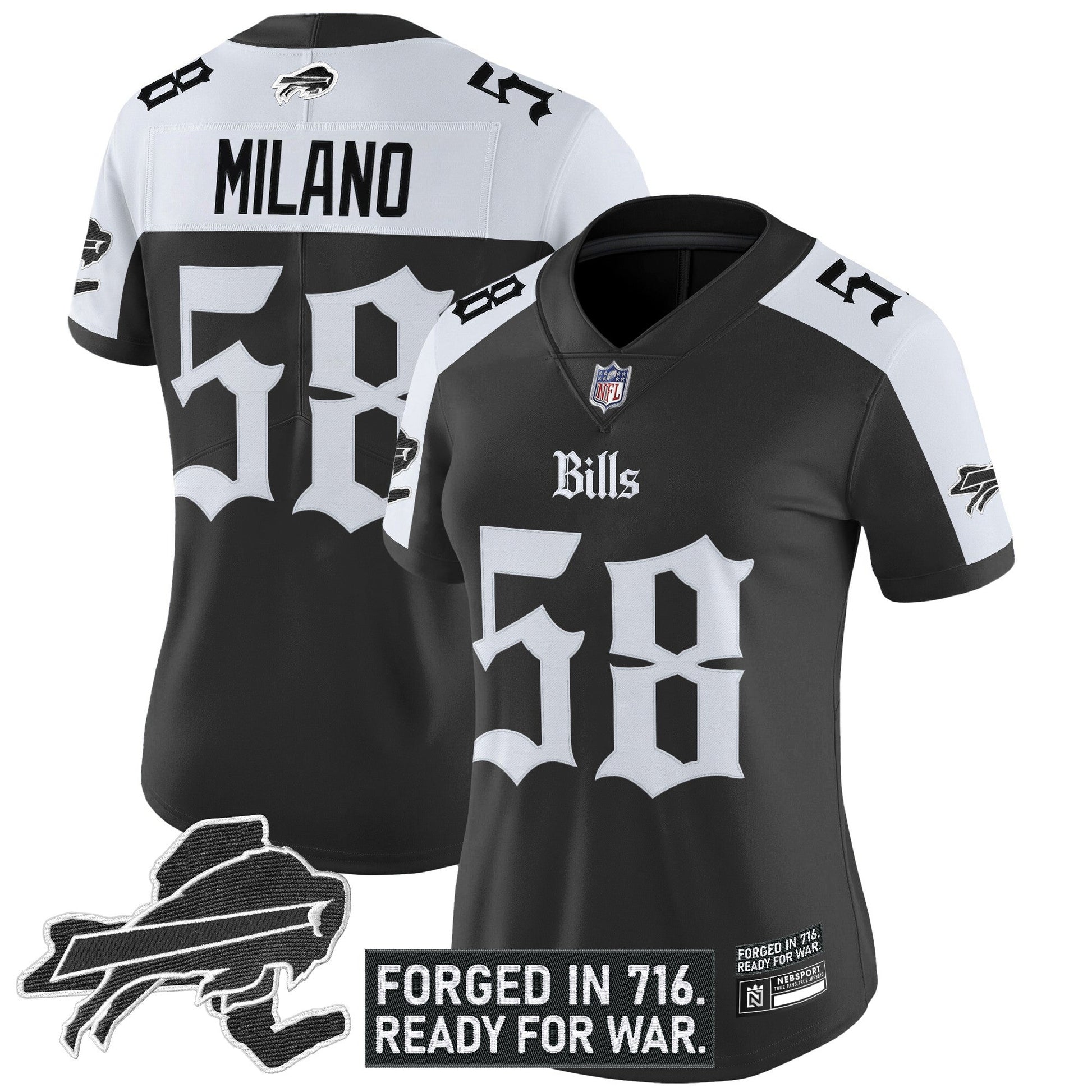 Women's Buffalo Bills 'Gothic Cold Front Edition' Vapor Limited Jersey - All Stitched