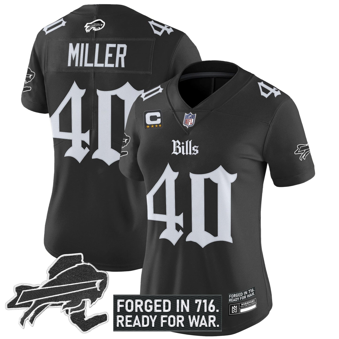 Women's Buffalo Bills 'Gothic Cold Front Edition' Vapor Limited Jersey - All Stitched