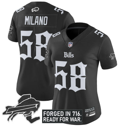 Women's Buffalo Bills 'Gothic Cold Front Edition' Vapor Limited Jersey - All Stitched