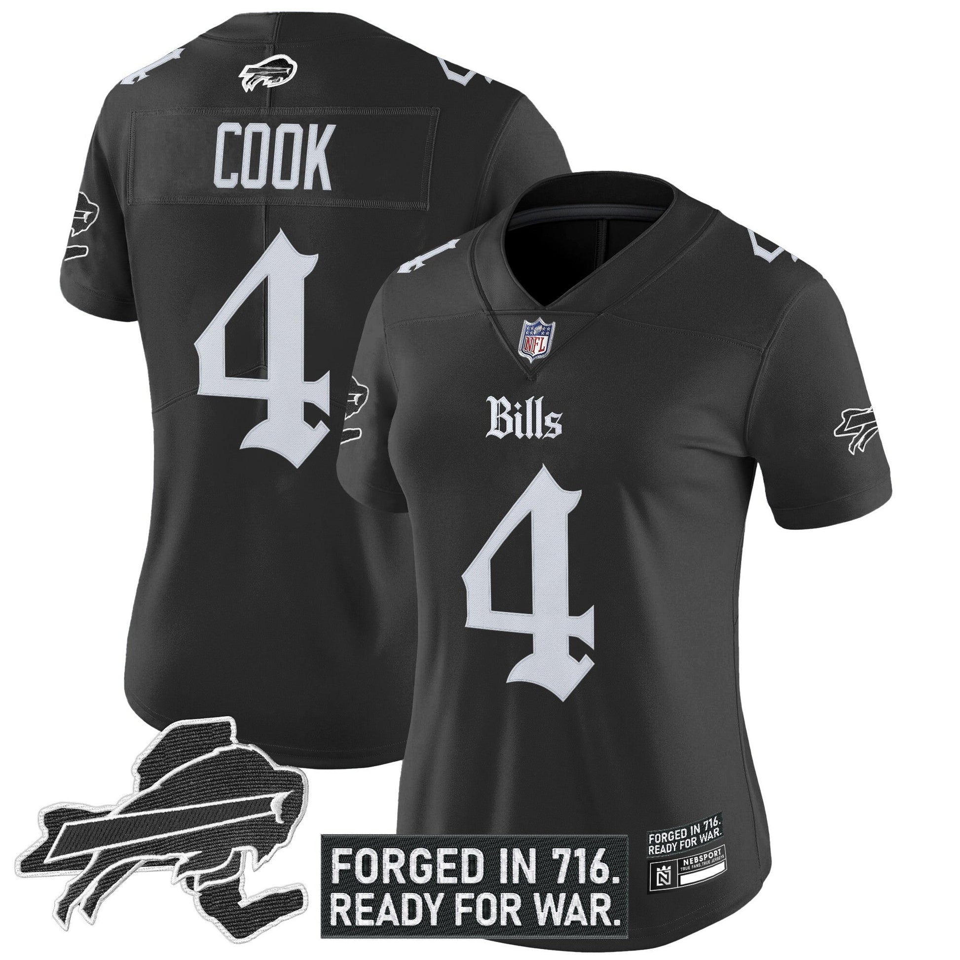Women's Buffalo Bills 'Gothic Cold Front Edition' Vapor Limited Jersey - All Stitched