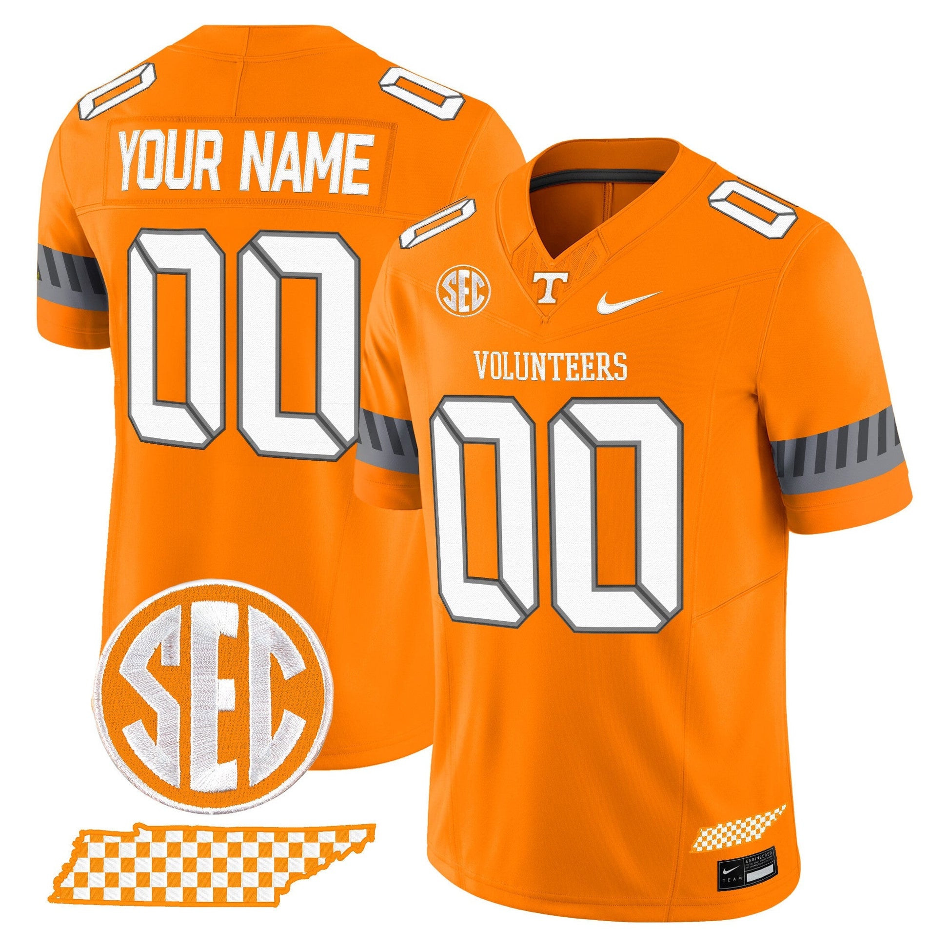 Tennessee Volunteers 2025 'Smokey Grey Series' Vapor Limited Custom Jersey V2 - All Stitched