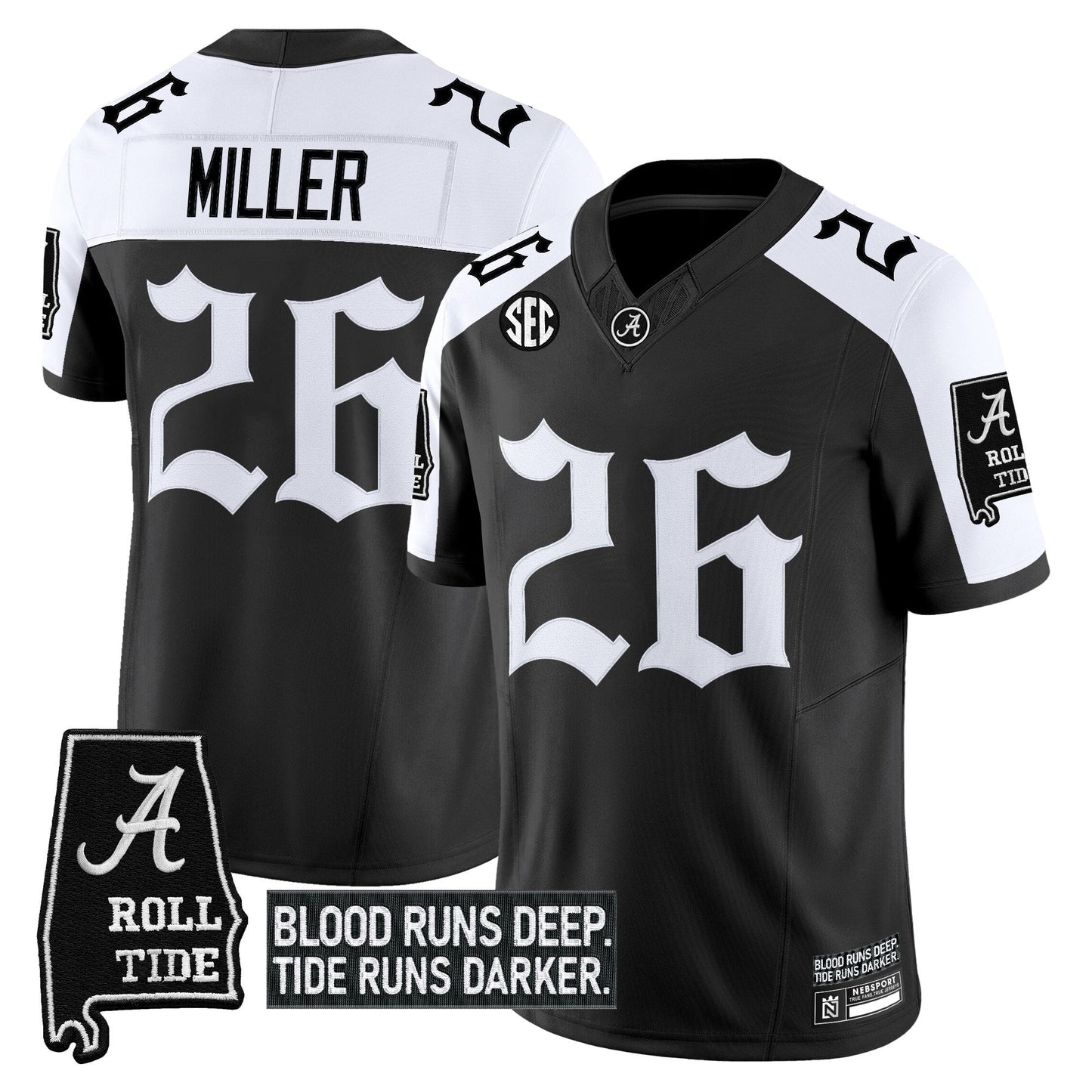 Men's Alabama Crimson Tide 'Gothic Bama Blood Edition' Vapor Limited Jersey - All Stitched