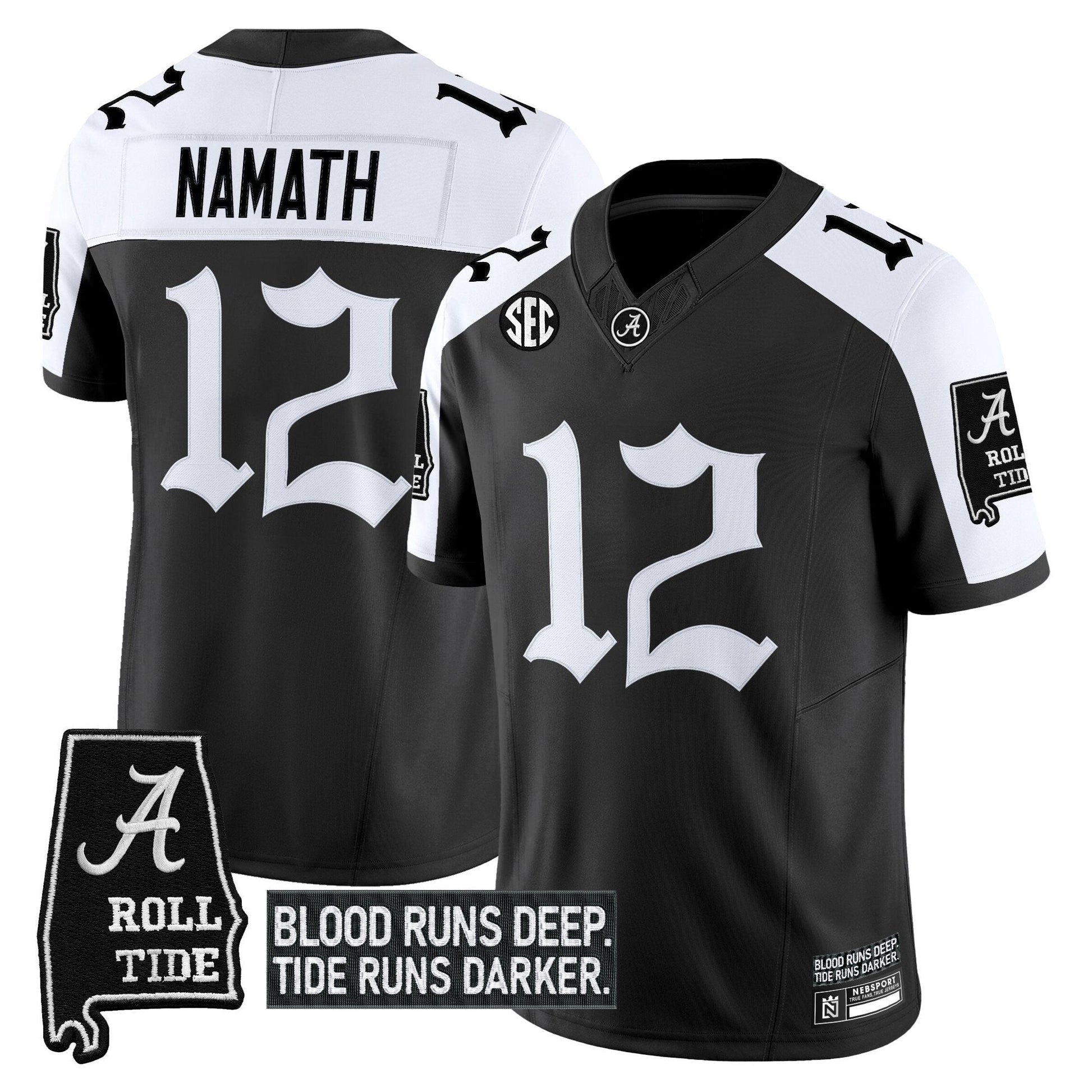 Men's Alabama Crimson Tide 'Gothic Bama Blood Edition' Vapor Limited Jersey - All Stitched