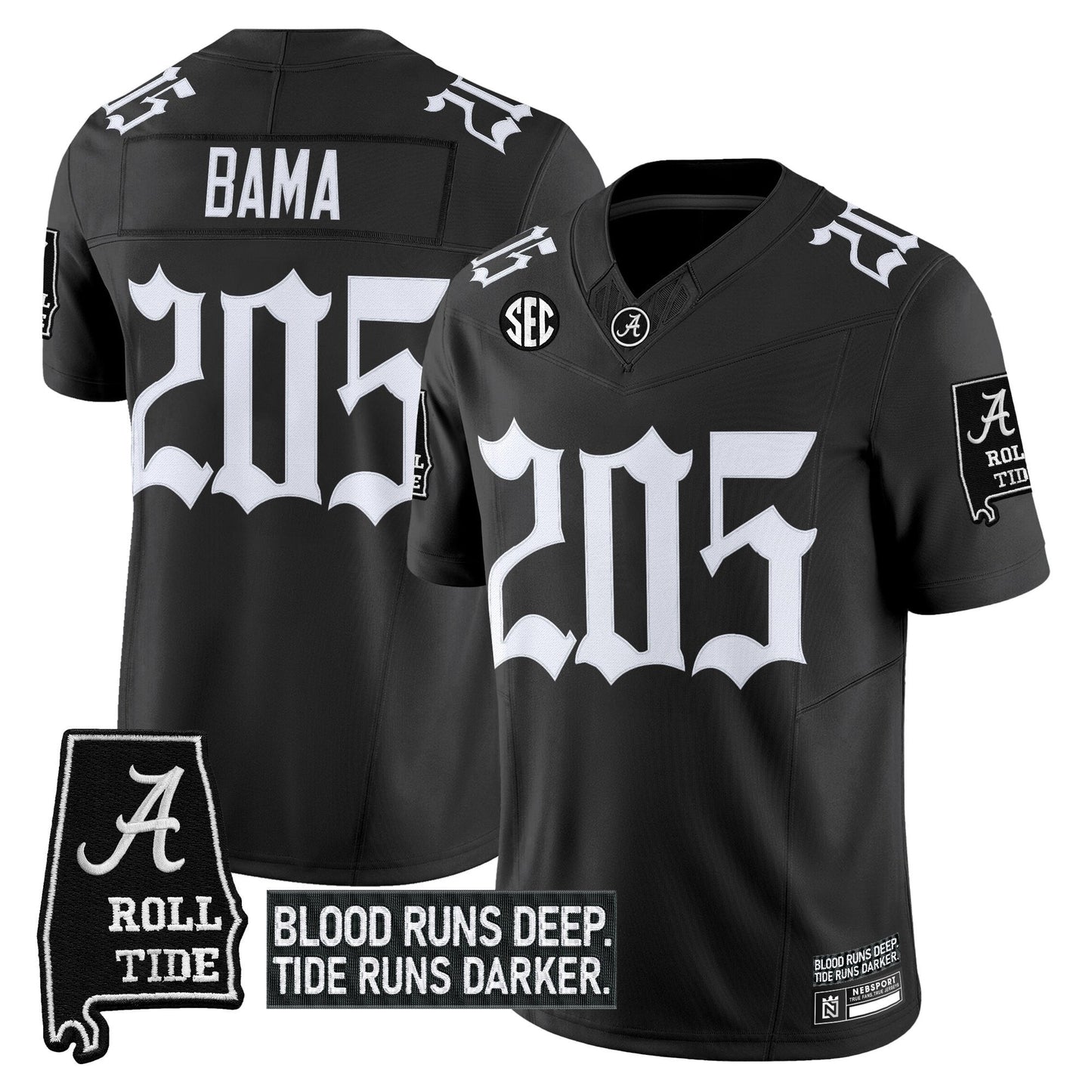 Men's Alabama Crimson Tide 'Gothic Bama Blood Edition' Vapor Limited Jersey - All Stitched
