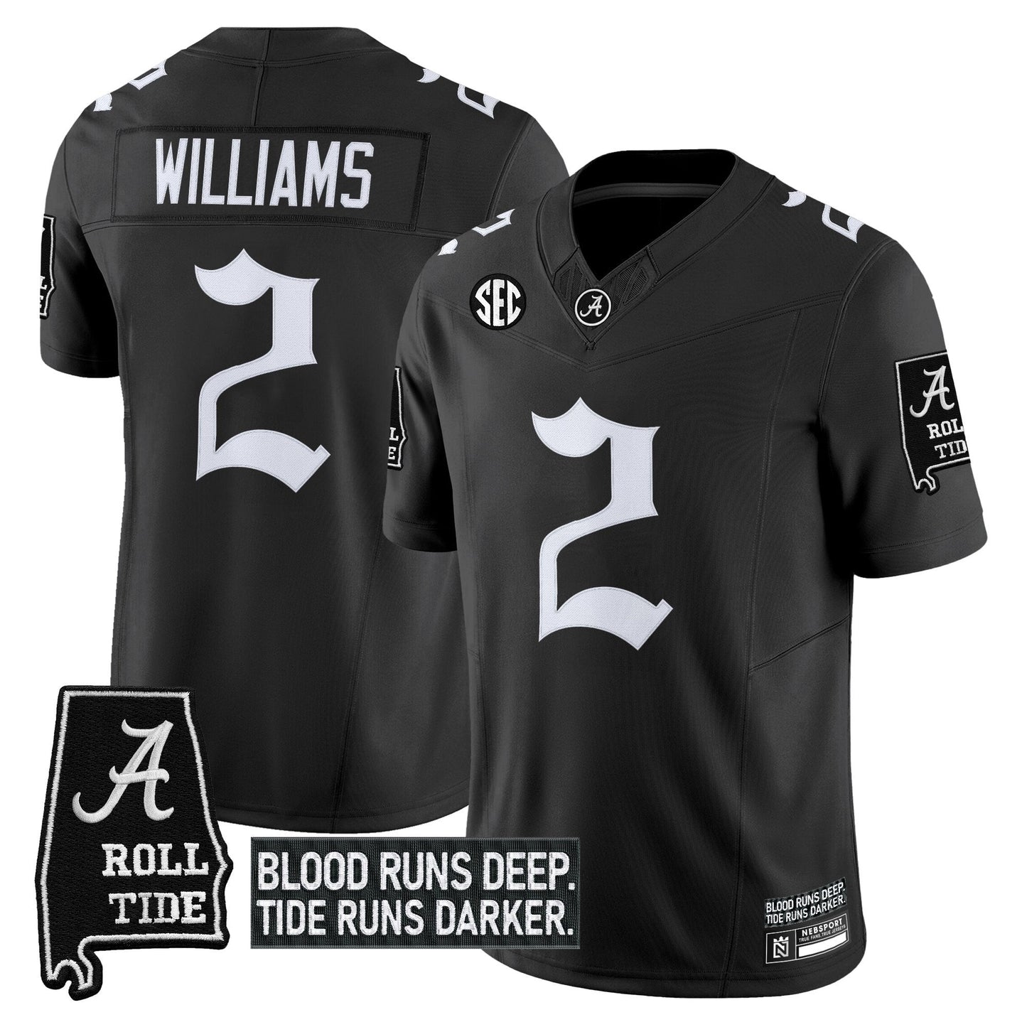 Men's Alabama Crimson Tide 'Gothic Bama Blood Edition' Vapor Limited Jersey - All Stitched
