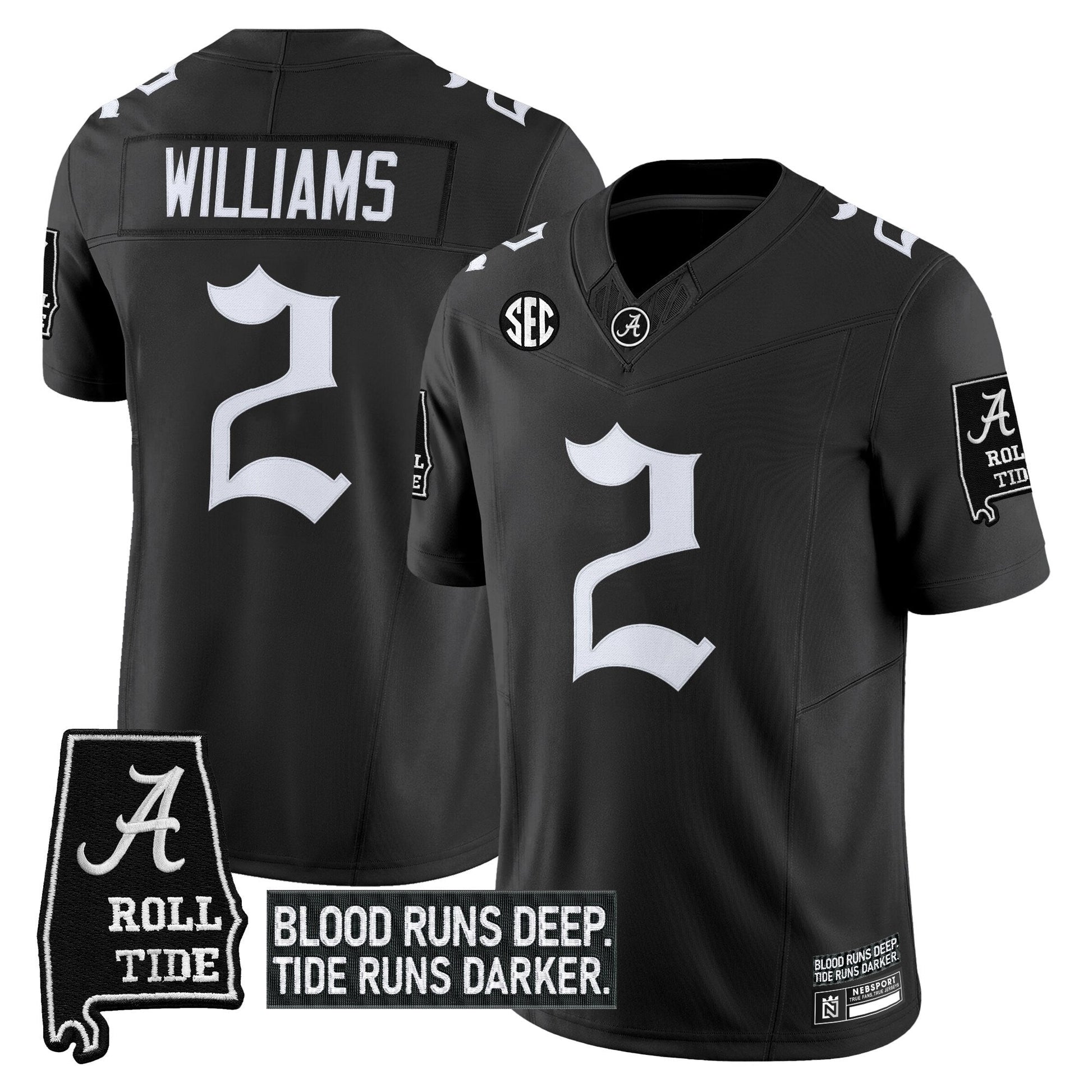 Men's Alabama Crimson Tide 'Gothic Bama Blood Edition' Vapor Limited Jersey - All Stitched