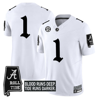 Men's Alabama Crimson Tide 'Gothic Bama Blood Edition' Vapor Limited Jersey - All Stitched