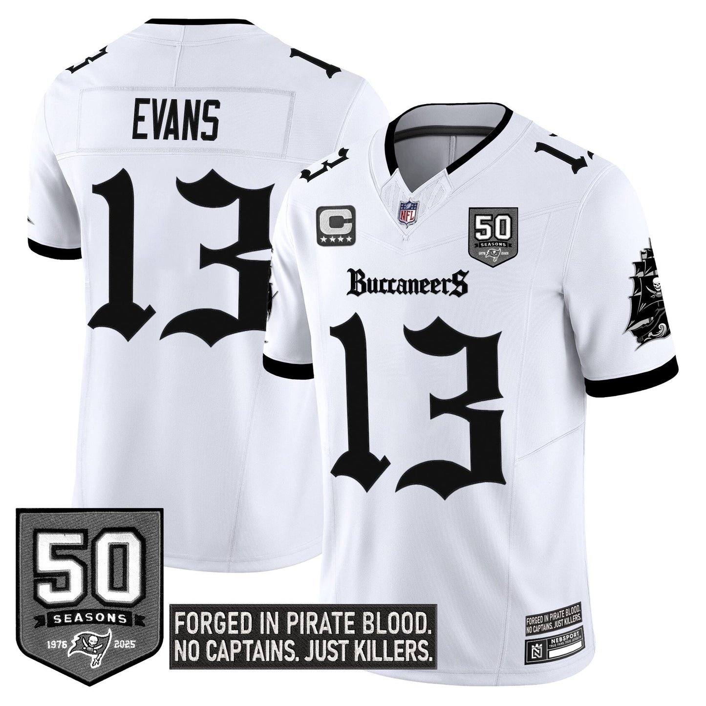 Men's Tampa Bay Buccaneers 'Gothic Pirate Shadows Edition' Limited Jersey - All Stitched