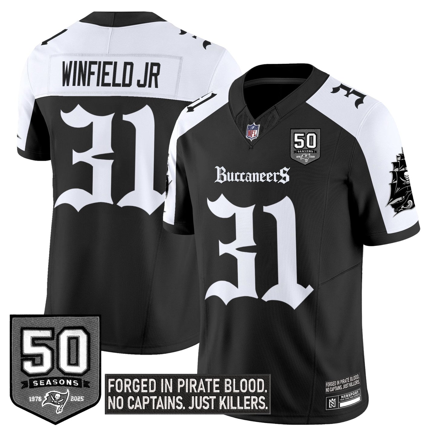 Men's Tampa Bay Buccaneers 'Gothic Pirate Shadows Edition' Limited Jersey - All Stitched