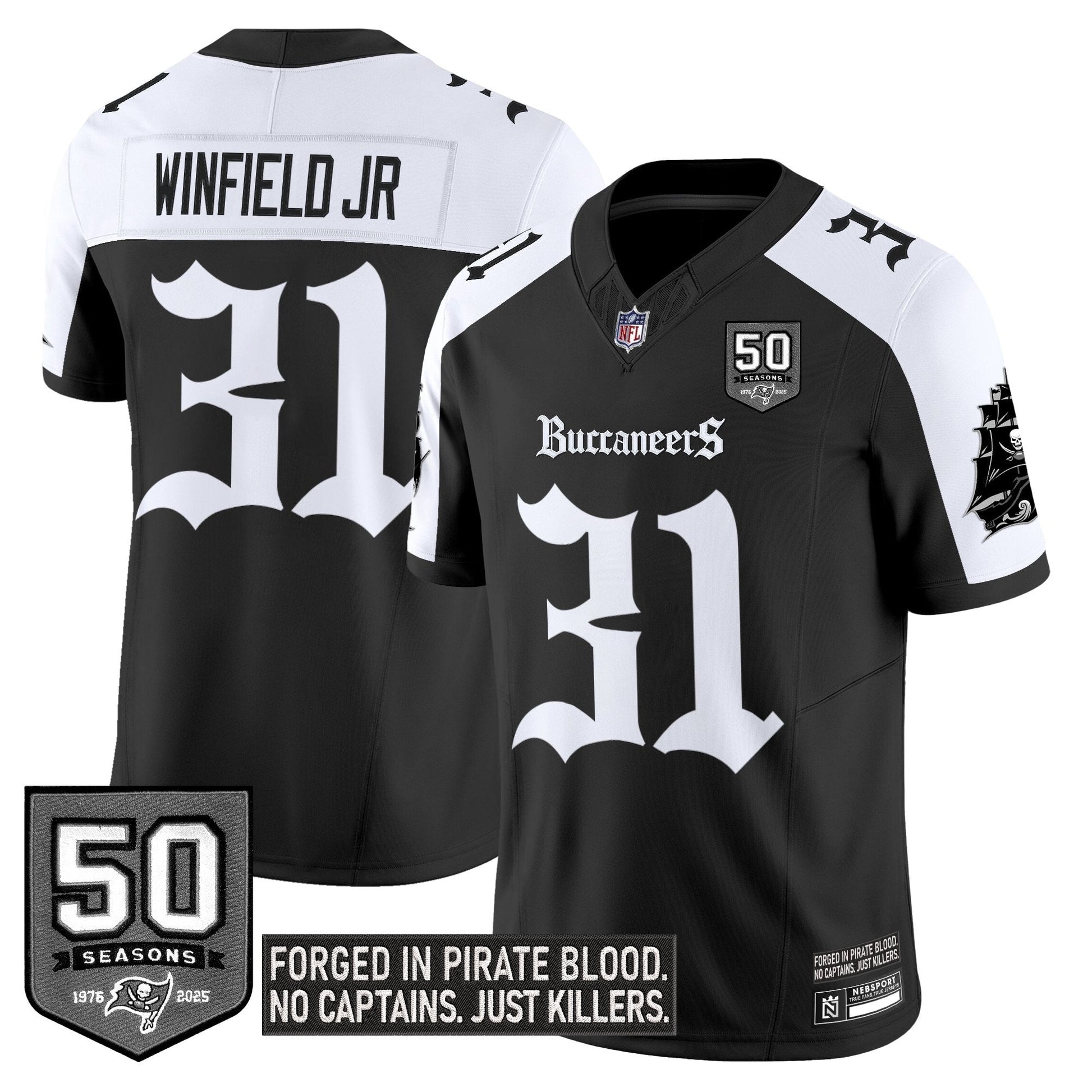 Men's Tampa Bay Buccaneers 'Gothic Pirate Shadows Edition' Limited Jersey - All Stitched