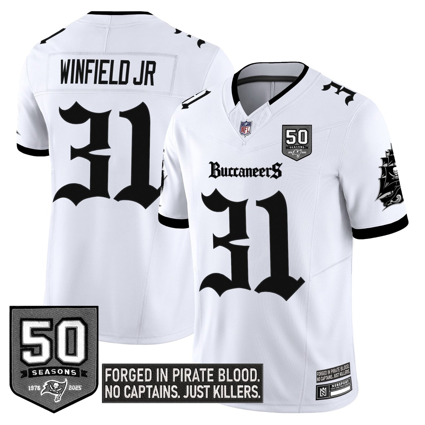 Men's Tampa Bay Buccaneers 'Gothic Pirate Shadows Edition' Limited Jersey - All Stitched