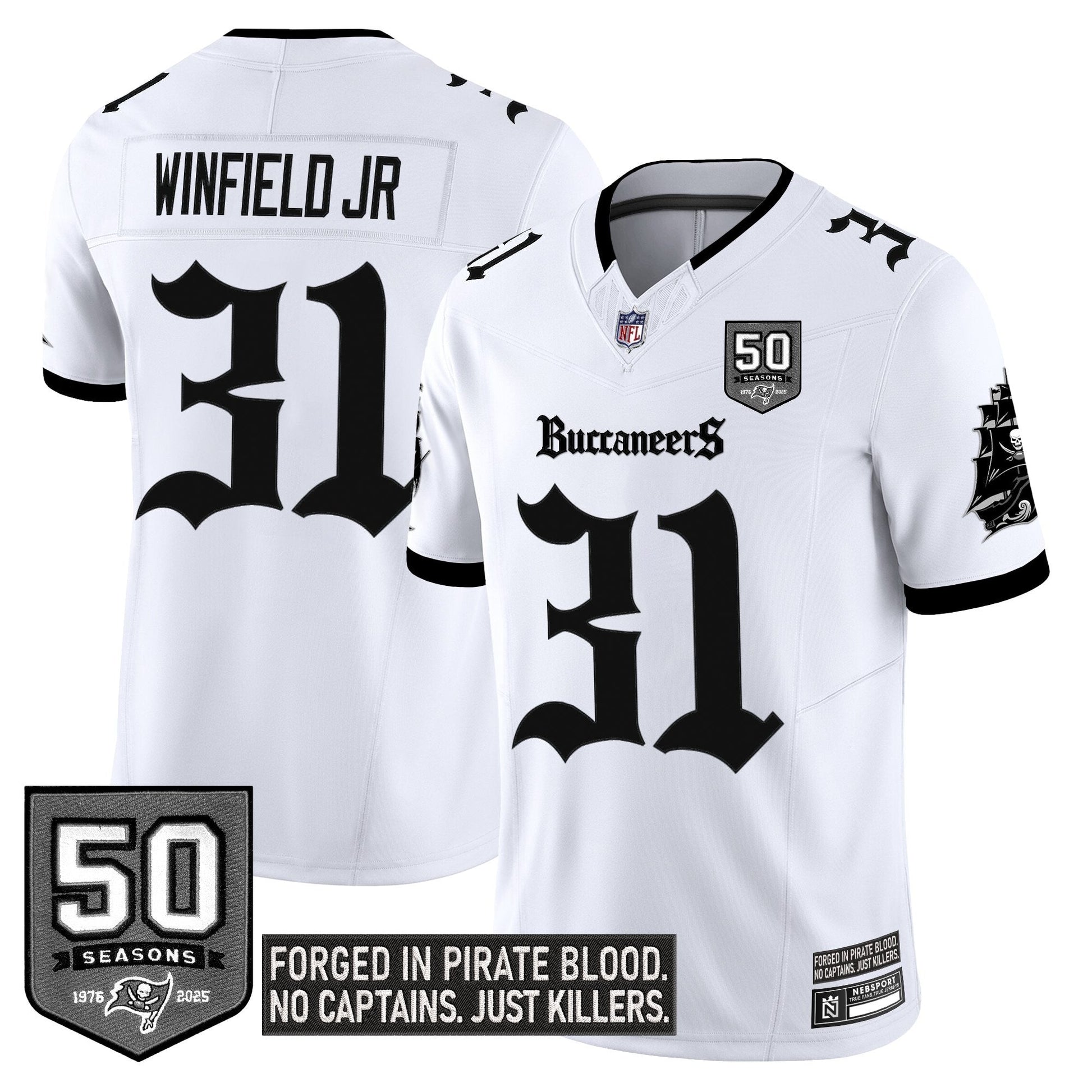 Men's Tampa Bay Buccaneers 'Gothic Pirate Shadows Edition' Limited Jersey - All Stitched