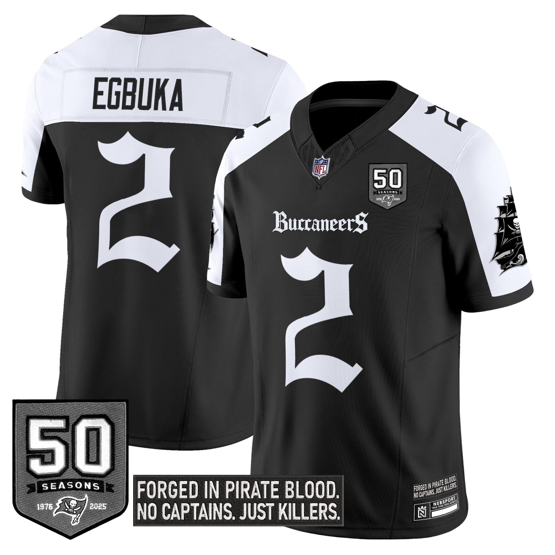 Men's Tampa Bay Buccaneers 'Gothic Pirate Shadows Edition' Limited Jersey - All Stitched
