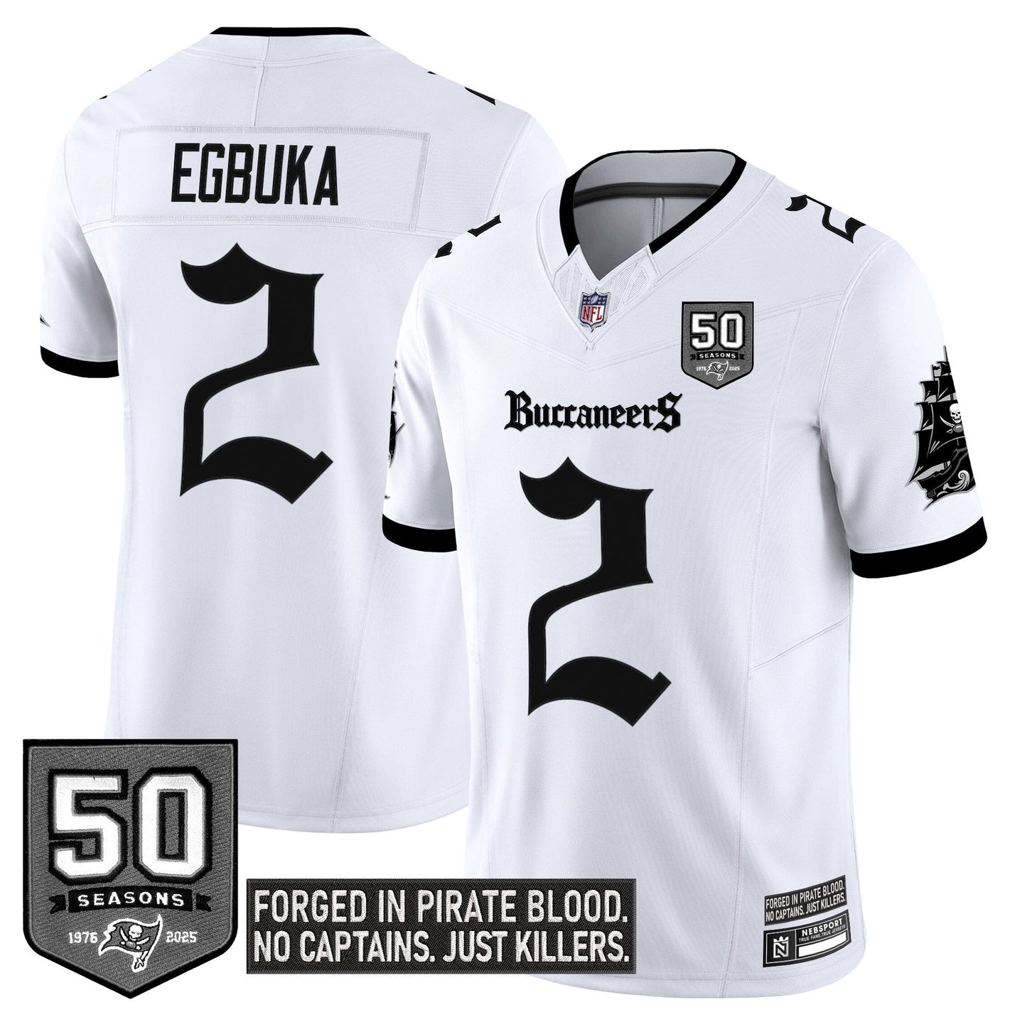 Men's Tampa Bay Buccaneers 'Gothic Pirate Shadows Edition' Limited Jersey - All Stitched
