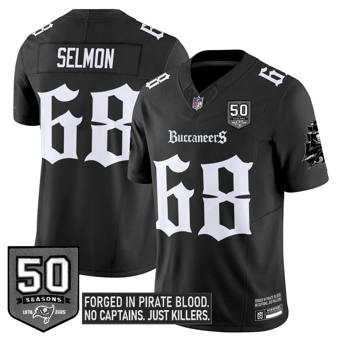 Men's Tampa Bay Buccaneers 'Gothic Pirate Shadows Edition' Limited Jersey - All Stitched