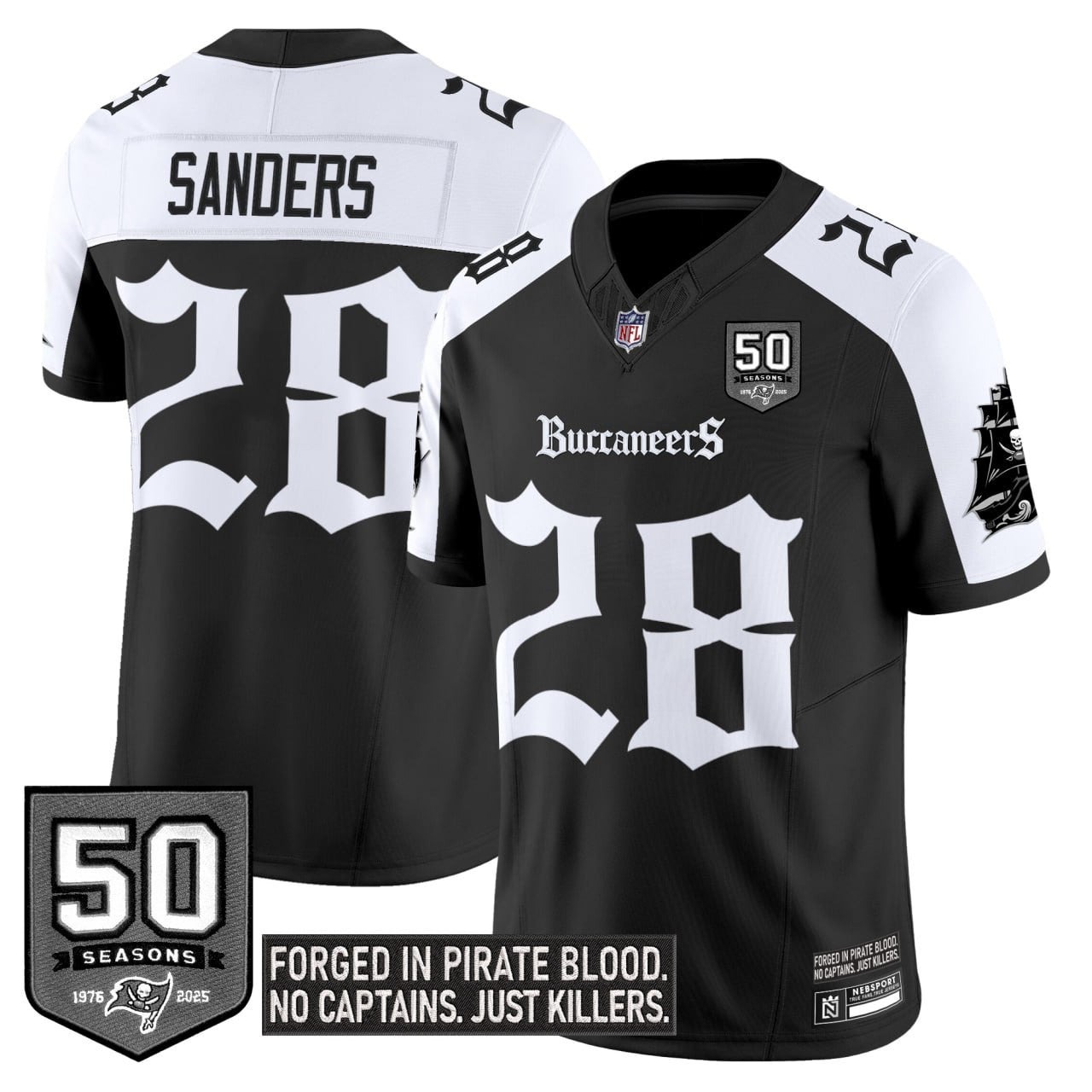 Men's Tampa Bay Buccaneers 'Gothic Pirate Shadows Edition' Limited Jersey - All Stitched