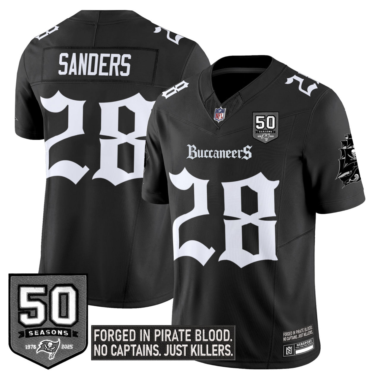 Men's Tampa Bay Buccaneers 'Gothic Pirate Shadows Edition' Limited Jersey - All Stitched