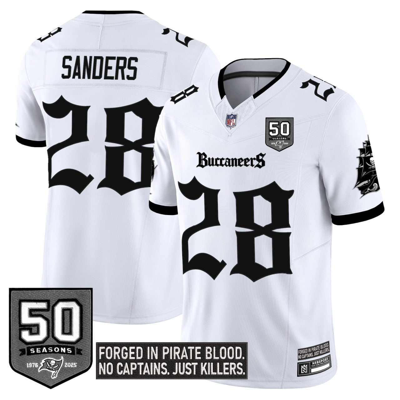 Men's Tampa Bay Buccaneers 'Gothic Pirate Shadows Edition' Limited Jersey - All Stitched