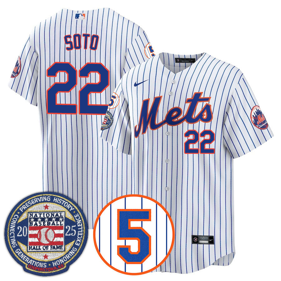 NYM Number Retirement & Hall of Fame Gold Jersey - All Stitched