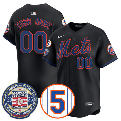 New York Mets Number Retirement & Hall of Fame Gold Custom Jersey - All Stitched