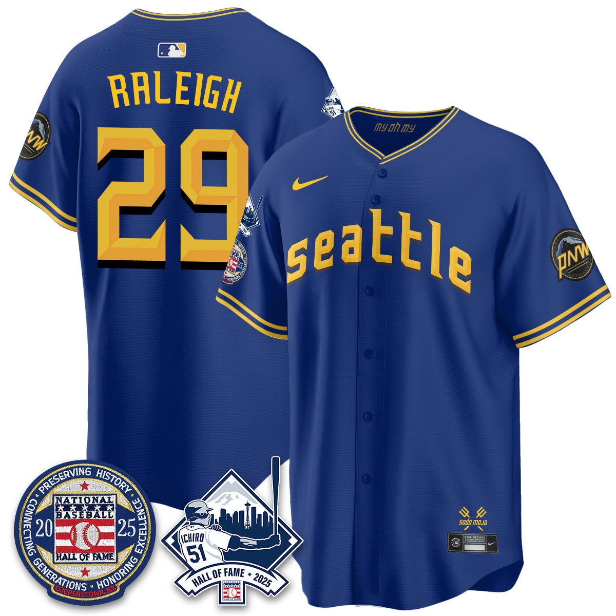 Men's Seattle Mariners Ichiro Number Retirement Jersey V2 - All Stitched