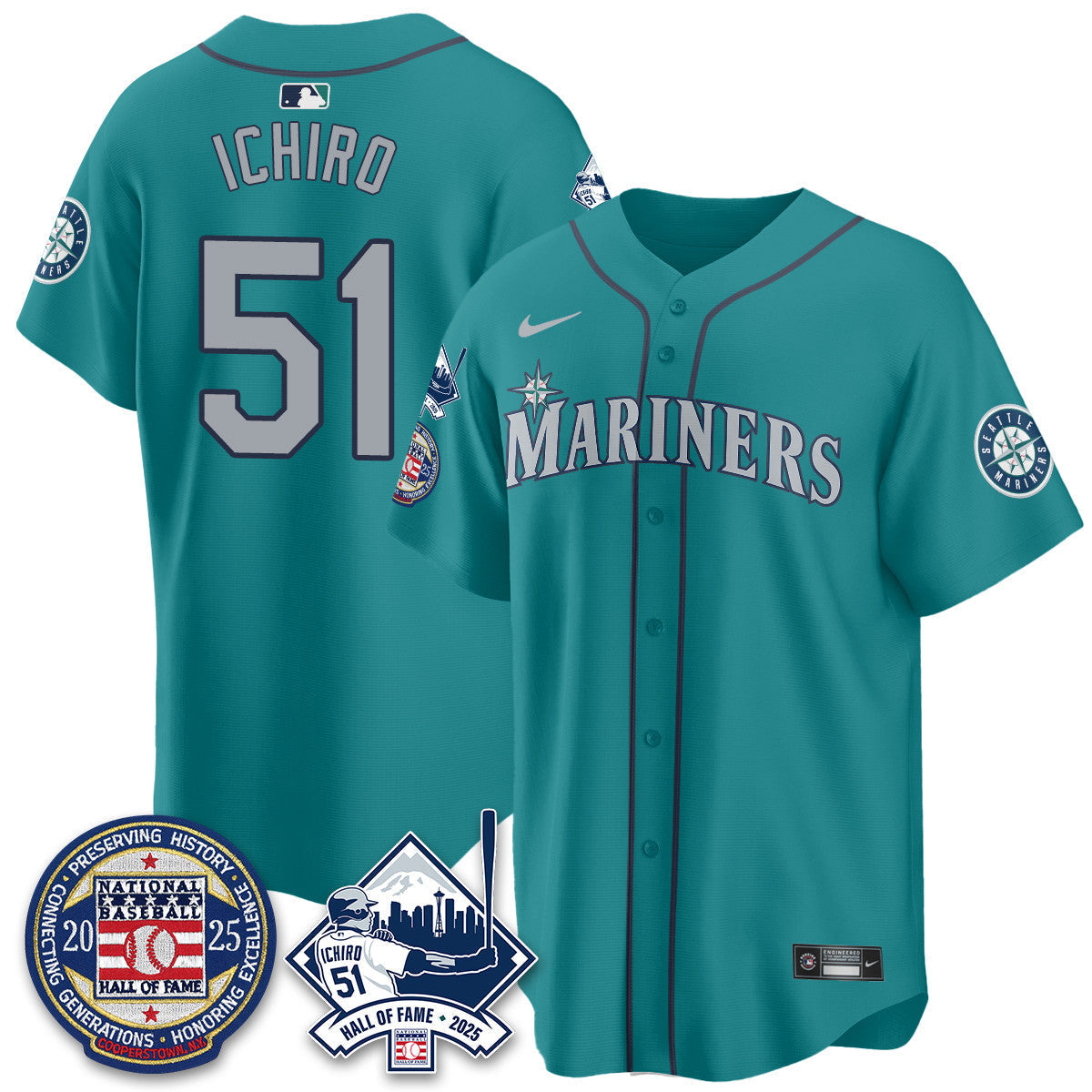Men's Seattle Mariners Ichiro Number Retirement Jersey V2 - All Stitched
