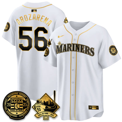 Men's Seattle Mariners Ichiro Number Retirement Jersey V2 - All Stitched