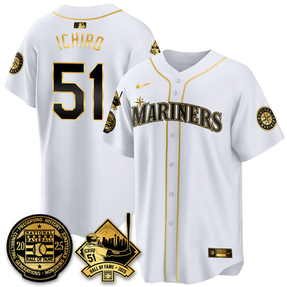 Men's Seattle Mariners Ichiro Number Retirement Jersey V2 - All Stitched