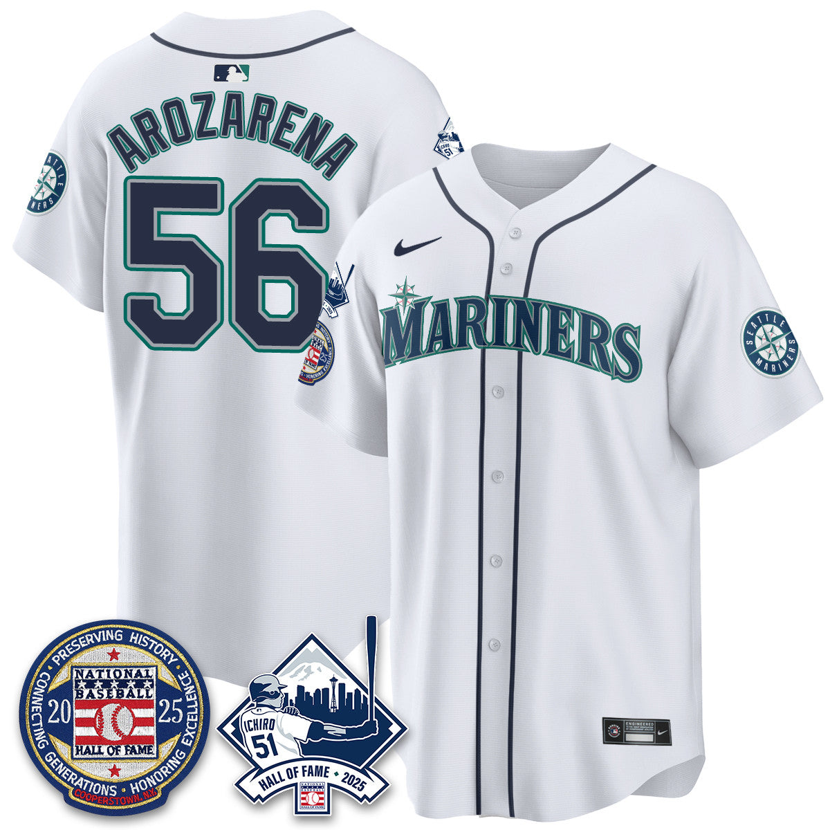 Men's Seattle Mariners Ichiro Number Retirement Jersey V2 - All Stitched
