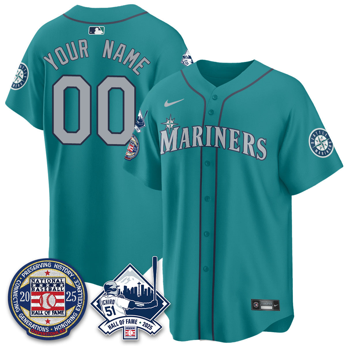 Seattle Mariners Ichiro Number Retirement Custom Jersey V2 - All Stitched